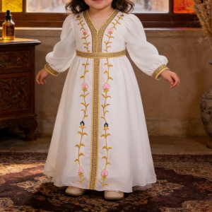 Embroidered dress V-neck ball gown infant girls