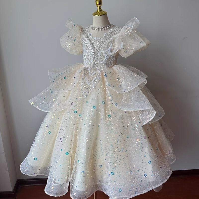Bump the color flicker flower princess dress